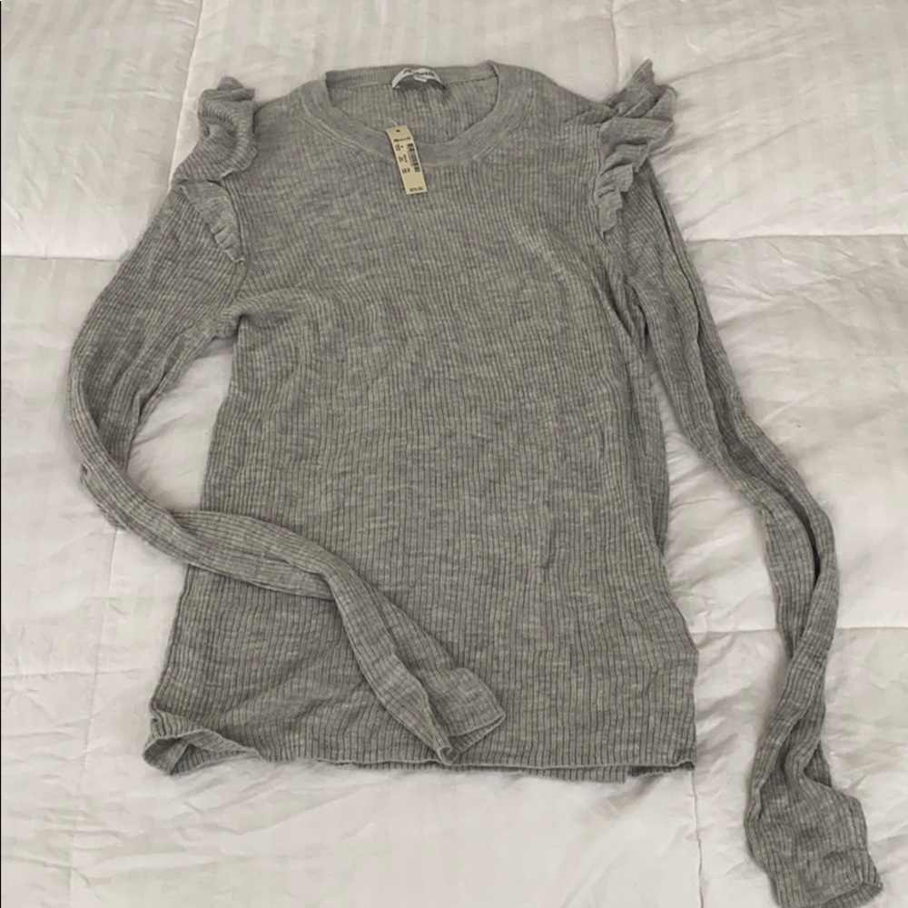 NWT Madewell Grey ribbed top size M